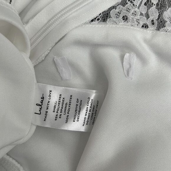 Lulus Forever Beloved Mermaid Wedding Dress Medium White Lace Cap Sleeves Bridal - Picture 4 of 12